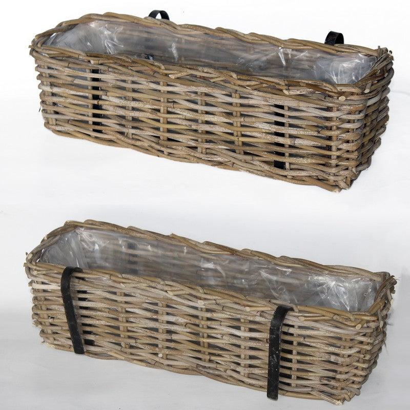 Balkonkasten Blumenschale Rattangeflecht Rattan Pflanzgefäß Blumenkast