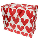 Große Aufbewahrungstasche Einkaufstasche aus recycelten Plastikflaschen Hearts Herzen creme rot