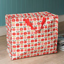 Große Aufbewahrungstasche Einkaufstasche aus recycelten Plastikflaschen "VINTAGE APPLE" Äpfel rot