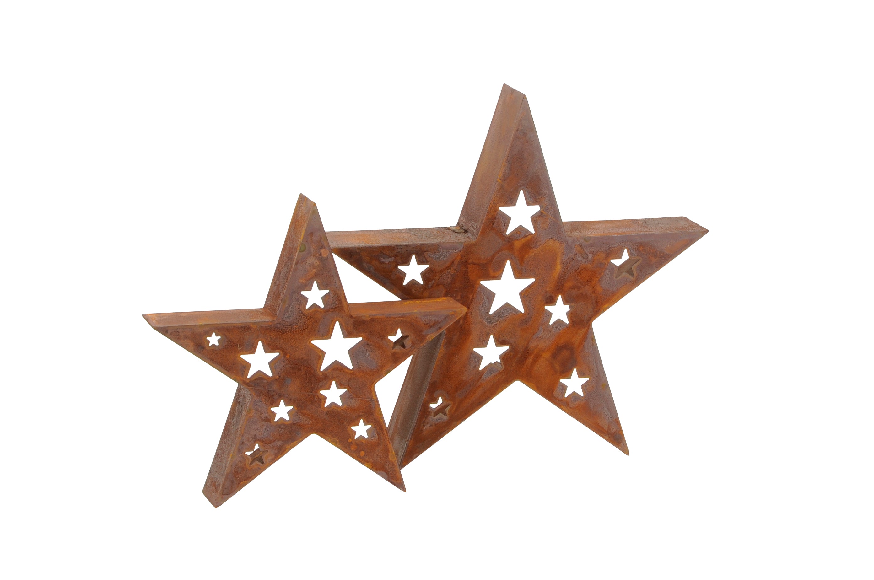2-er Set Stern Metall Weihnachten Rost Deko mit Sternen verrostet zum