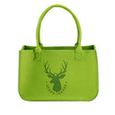 Tasche hellgrün Aufbewahrungstasche aus Filz mit Hirsch Shopper Einkaufstasche mit Henkel Holztasche Handtasche Schultertasche Kaminholz