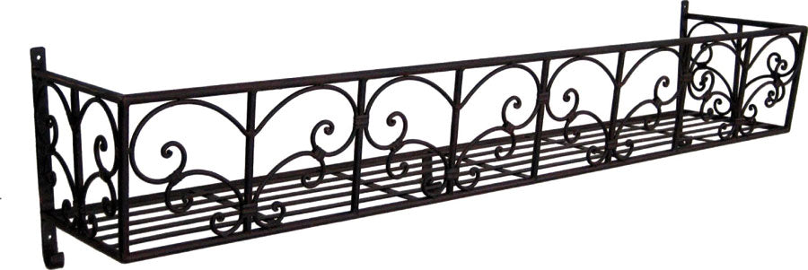 Blumenkasten FIONA Metall Blumenwandkorb H/B/T 25/110/24 cm Eisen, dun