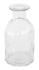 Glasvase TRAIO Vase Blumenvase Pressglas Rillen klein transparent H/dia: 14/7,5cm