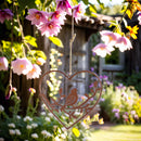 2-er Set Hänger Herz mit Vogel Rost Metall Ornament Ostern Frühling Fensterdekoration mit Schnur zum Aufhängen Deko sortiert