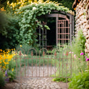 Zaun Zaunelement Abgrenzung massiv mit fünf Herzen Beetabgrenzung Rankhilfe 82 cm breit x 57,5 cm hoch Eisen braun verrostet Rost