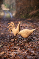Hahn zum Hinstellen Gartenfigur Gartendeko Rost Shabby Metall verrostet Echtrost H/B/T: 37/32/11 cm