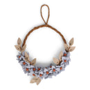 Osterkranz Türkranz mit blauen Blumen und Blättern Filz fairtrade weich 25cm Durchmesser mit Schlaufe leicht unzerbrechlich