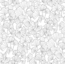 Wachstuchtischdecke "Ginkgo" Breite: 140cm Länge wählbar schwarz weiß Blätter Wachstuch PVC