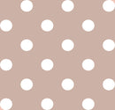 Wachstuchtischdecke "Dots beige" in 1,4m Br. weiße Punkte auf beigefarbenen Untergrund PVC Indoor Outdoor Tischdecke Wachstuch Länge wählbar