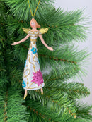 Christbaumschmuck Figur Engel weiß-türkis-pink Anhänger Ornament Baumschmuck 16cm
