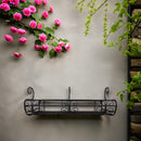 Blumenkasten Wandkorb PASSIO-60 Metall Blumenwandkorb H/B/T 22/60/27 cm Eisen, dunkelbraun lackiert zur Befestigung an der Außenwand Wandhalterung länglich rechteckig