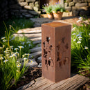 Lichtobjekt Dekosäule  zum Stellen  mit Efeu Ranken Säule Metall mit Edelrost Deko 22,5x22,5x60 cm