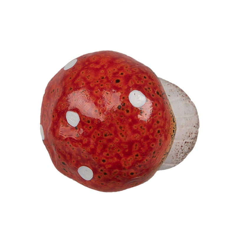 Dekoration Pilz Ø 5x5 cm Rot Weiß Herbst Keramik