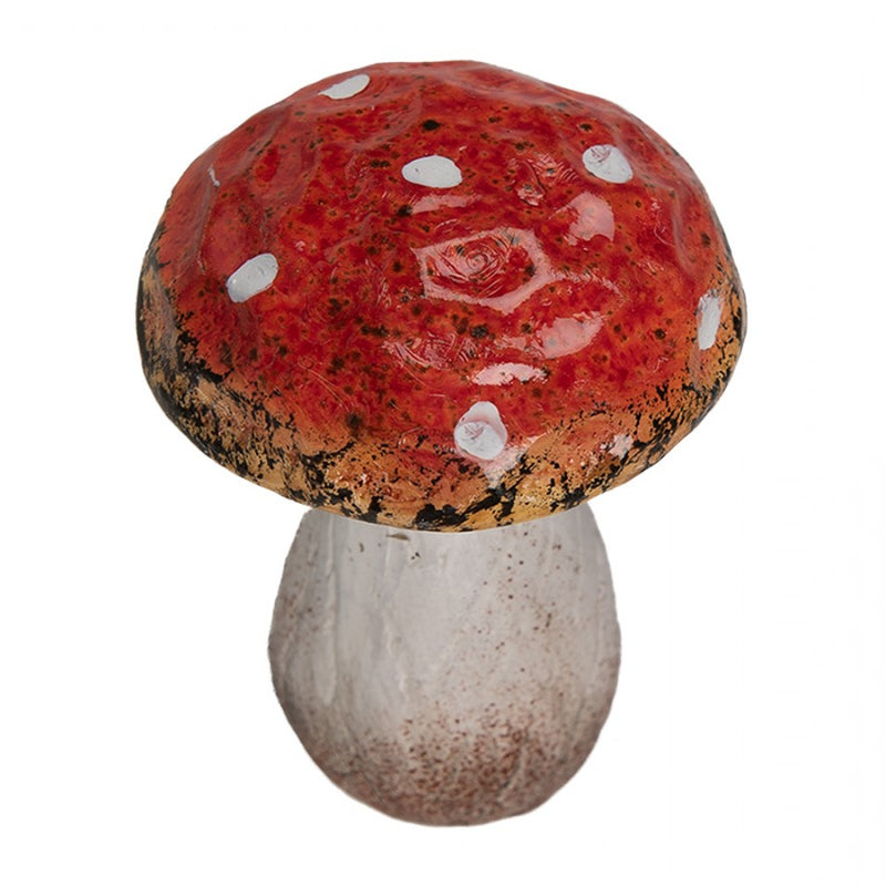 Dekoration Pilz Ø 5x7 cm Rot Weiß Herbst Keramik