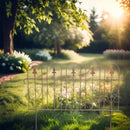 Zaun Zaunelement Abgrenzung massiv mit fünf Herzen Beetabgrenzung Rankhilfe 82 cm breit x 57,5 cm hoch Eisen braun verrostet Rost