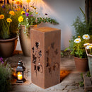 Lichtobjekt Dekosäule  zum Stellen  mit Efeu Ranken Säule Metall mit Edelrost Deko 22,5x22,5x60 cm