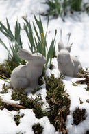 Gartendeko Hase Figur aus Keramik Vintage Ostern Osterdeko Dekoration Osterhase grau in zwei Größen