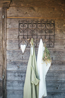 Garderobe Metall dunkelbraun lackiert Wandgarderobe mit 7 Haken zum Hängen H/B/T: 34/45/4 cm