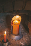 Kerzenhalter URBAN aus Blech Rückwand vintage shabby rustikal mit Griff H/B/T: 22/14,5/11cm