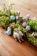 Hase KRABI Figur aus Polyresin antikgold patiniert Vintage Ostern Osterdeko Dekoration Osterhase H/B/T 7,5/3,5/7,5 cm