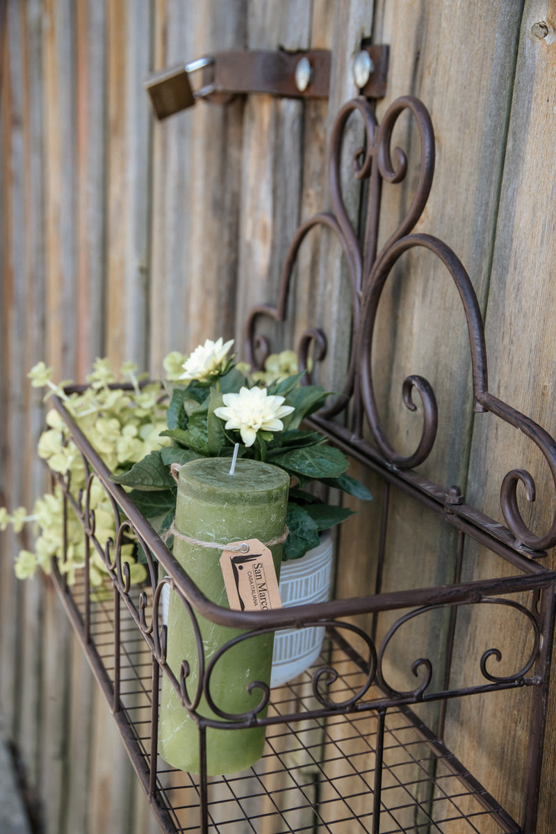 Blumenkasten POZULI Metall Blumenwandkorb H/B/T 41/50/19 cm Eisen, dunkelrostfarben patiniert zur Befestigung an der Außenwand Wandhalterung länglich rechteckig