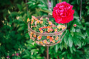 Pflanzschale MINA Pflanzkorb Blumenschale auf Stab Blumentopfständer Pflanzgefäß halbrund Metall dunkelbraun lackiert mit Ständer und 2 Spießen H/dia 80/25 cm