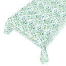 Wachstuchtischdecke PVC "Green Flowers" Sommer Blätter Blumen weiß grün Schutzdecke Wachstuch Breite: 140cm Länge wählbar
