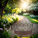 Staudenhalter massiv mit Rasenkante gebogen Rankhilfe 66cm breit x 20cm tief x 51cm hoch Eisen braun verrostet Rost