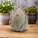 Gartendeko Artischocke in  Größen Landhaus Steinfigur Skulptur Keramik blaugrün-grau massiv Beet 14,5cm, 19,5cm oder 24,5cm hoch