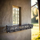 Blumenkasten FIONA Metall Blumenwandkorb H/B/T 25/110/24 cm Eisen, dunkelrostfarben lackiert zur Befestigung an der Außenwand Wandhalterung länglich rechteckig