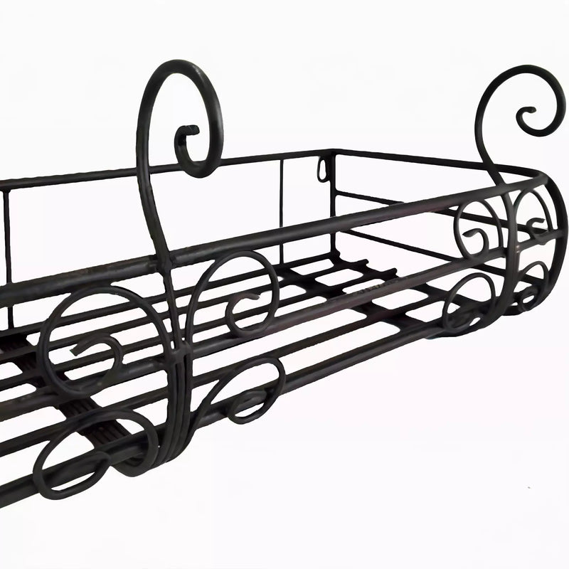 Blumenkasten PASSIO Metall Blumenwandkorb H/B/T 21/110/28 cm Eisen, dunkelrostfarben lackiert zur Befestigung an der Außenwand Wandhalterung länglich rechteckig