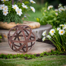 Kugel Rostkugel Dekokugel verrostet Bänder Gartenkugel Metall Rost Deko Edelrost in 4 Größen