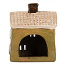 Teelichthalter Haus 11x7x13 cm Grün Windlicht Dekoration Herbst Weihnachten Keramik