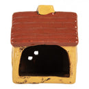 Teelichthalter Haus 8x7x10 cm Dekoration Herbst Weihnachten Windlicht Gelb Keramik