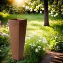 Pflanzgefäß Säule groß Kübel quadratisch konisch Metall mit Edelrost 77,5cm Gesamthöhe