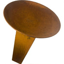 Säule quadratisch mit runder Schale aus Metall mit Edelrost zum Bepflanzen Blumenschale  Rost in drei Größen