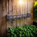 Blumenkasten FIONA Metall Blumenwandkorb H/B/T 25/110/24 cm Eisen, dunkelrostfarben lackiert zur Befestigung an der Außenwand Wandhalterung länglich rechteckig