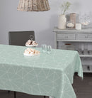Wachstuchtischdecke POLYGON Wachstuch PVC salbeigrün mint geometrisch Breite: 140cm Länge wählbar