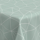 Wachstuchtischdecke POLYGON Wachstuch PVC salbeigrün mint geometrisch Breite: 140cm Länge wählbar