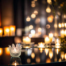 Teelichthalter Krone Windlicht Transparent Kerzenhalter elegant schick Glas 7,6cm breit x 5,1cm hoch