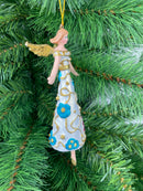 Christbaumschmuck Figur Engel weiß-türkis-pink Anhänger Ornament Baumschmuck 16cm