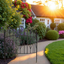 Staudenhalter massiv mit Herzen Staudenbinder gebogen Zaunstecker Rankhilfe Eisen verrostet Rost H/T/B: 61x24x57 cm