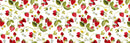 Wachstuchtischdecke "Erdbeeren" in 1,4m Br. rot grün gelb, Untergrund weiß PVC Indoor Outdoor Tischdecke Wachstuch Länge wählbar