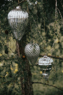 Glas Zapfen zum Hängen oder Dekorieren Antik Silber 20cm Hänger Weihnachten Weihnachtsbaum Christbaumschmuck antiksilber Glas