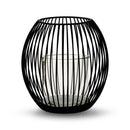 Laterne WENDY Kerzenhalter zum Hinstellen Metall schwarz mit Glaseinsatz Gartendeko in zwei Größen