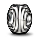 Laterne WENDY Kerzenhalter zum Hinstellen Metall schwarz mit Glaseinsatz Gartendeko in zwei Größen