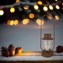 Laterne aus Metall mit Edelrost mit klarem Pressglas Kerzenhalter Rost Deko Leuchtfeuer Gartendeko Edelrost 40cm hoch