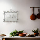 Wohndekoration Gartendeko KÜCHE Schild Wanddekoration Metallrahmen H/B/T 35/39/0,5 cm Draht antikgrau lackiert Deko shabby