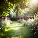 Rankgitter Rankhilfe Staudenhalter rund mit Drahtkrone Metall mit Edelrost 113cm hoch