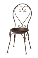 Dekorativer Pflanzstuhl Metallstuhl Stuhl zum Bepflanzen Vogeltränke in shabby-Look vintage H/B/T 89/42/52 cm Metall, dunkelbraun lackiert